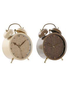 Horloge de table Home ESPRIT Marron Beige (2 Unités)