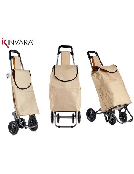 Panier à Courses Kinvara WR3069-3 Noir Beige 30 L 22 x 98 x 38 cm (6 Unités)