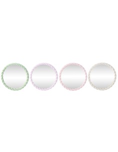 Miroir mural Home ESPRIT Blanc Vert Rose Lila 44 x 3 x 44 cm (4 Unités)