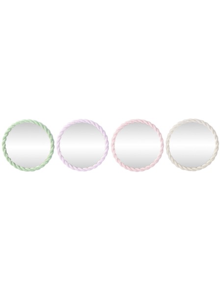 Miroir mural Home ESPRIT Blanc Vert Rose Lila 44 x 3 x 44 cm (4 Unités)