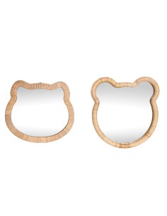 Miroir mural Home ESPRIT Naturel 40 x 3 x 42 cm 40 x 3 x 43 cm (2 Unités)