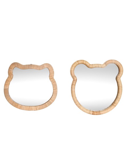 Miroir mural Home ESPRIT Naturel 40 x 3 x 42 cm 40 x 3 x 43 cm (2 Unités)