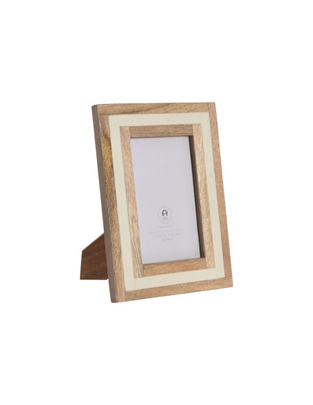 Cadre photo Home ESPRIT Blanc Naturel Os Bois de manguier Urbaine