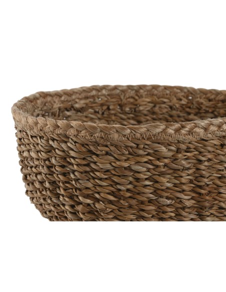 Set de basket Home ESPRIT Naturel Fibre naturelle Boho 30 x 30 x 13 cm (3 Pièces)
