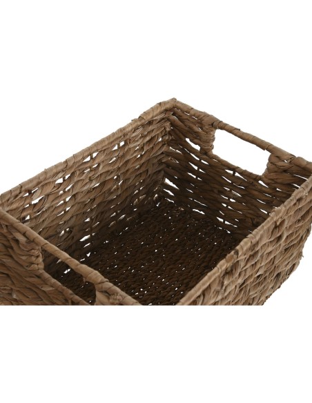 Set de basket Home ESPRIT Naturel Métal Fibre naturelle 36 x 28 x 21 cm (2 Pièces)