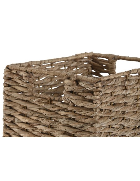 Set de basket Home ESPRIT Naturel Métal Fibre naturelle 36 x 28 x 21 cm (2 Pièces)