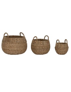 Set de basket Home ESPRIT Naturel Métal Herbier marin Boho (3 Pièces)