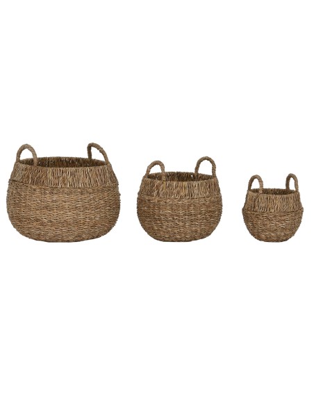 Set de basket Home ESPRIT Naturel Métal Herbier marin Boho (3 Pièces)