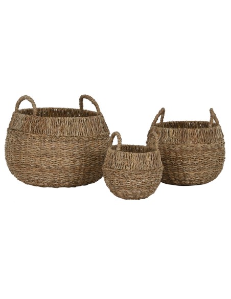 Set de basket Home ESPRIT Naturel Métal Herbier marin Boho (3 Pièces)