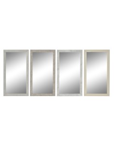 Miroir mural DKD Home Decor Blanc Beige Gris foncé 36 x 2 x 66 cm (4 Unités)