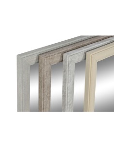 Miroir mural DKD Home Decor Blanc Beige Gris foncé 36 x 2 x 66 cm (4 Unités) 2