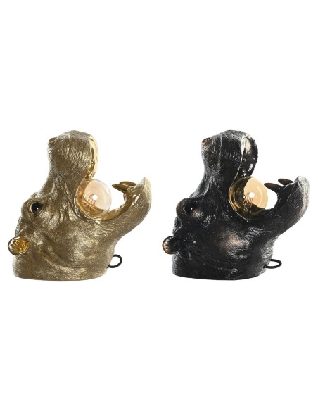 Applique Murale DKD Home Decor Cuivre Doré 50 W Colonial Hippopotame 220 V 35 x 23 x 34 cm (2 Unités)