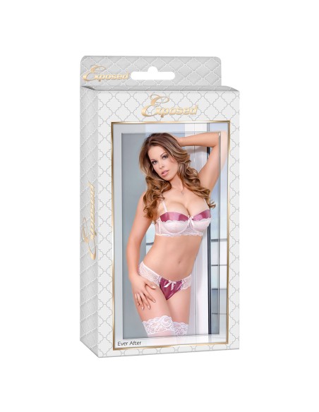 Ensemble de Lingerie Exposed Crème Bordeaux (L/XL)