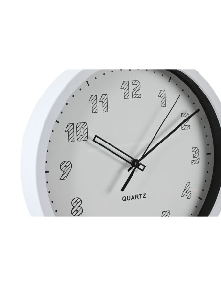 Horloge Murale DKD Home Decor Blanc Noir PVC 25,4 x 4 x 25,4 cm (2 Unités)