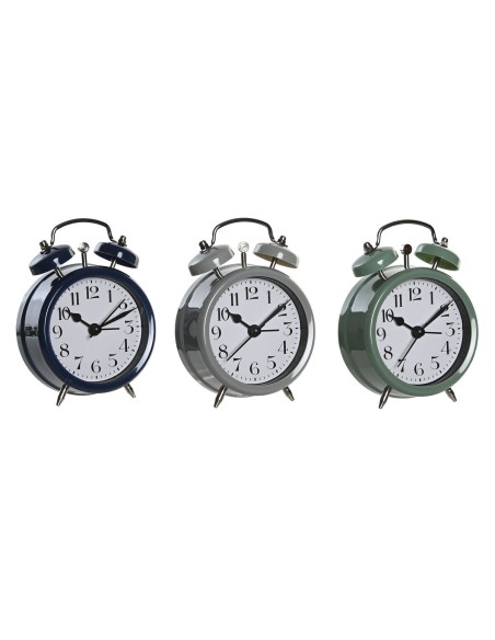Réveil DKD Home Decor Bleu Vert Gris Vintage (3 Unités)