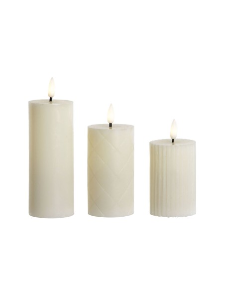 Bougie LED Home ESPRIT Beige 5,5 x 5,5 x 13,5 cm (AA)