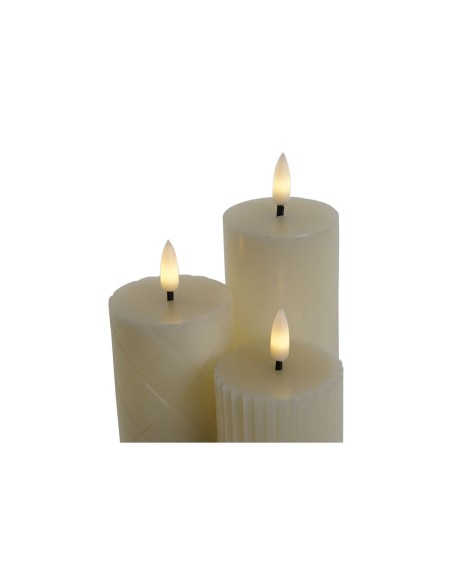 Bougie LED Home ESPRIT Beige 5,5 x 5,5 x 13,5 cm (AA)