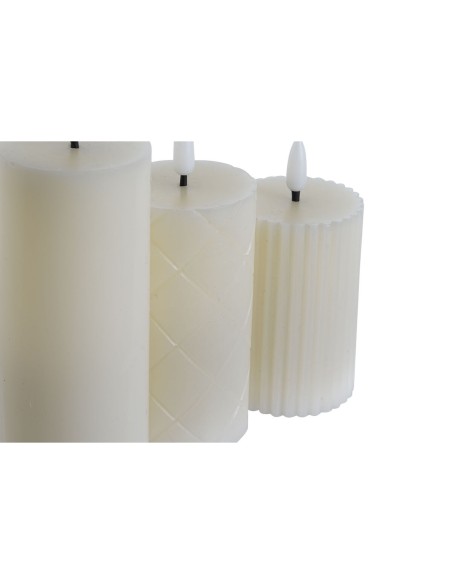 Bougie LED Home ESPRIT Beige 5,5 x 5,5 x 13,5 cm (AA)