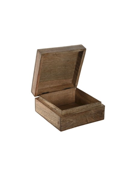 Boîte à bijoux Home ESPRIT Bleu Blanc Naturel Bois de manguier 18 x 17 x 8,5 cm (2 Unités)