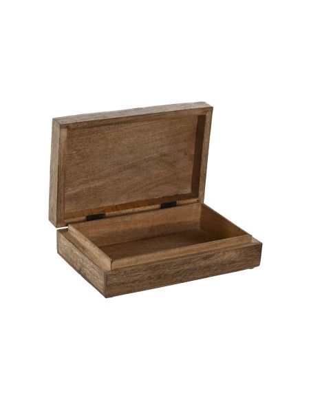 Boîte à bijoux Home ESPRIT Bleu Blanc Naturel Bois de manguier 25 x 17,5 x 8 cm (2 Unités)
