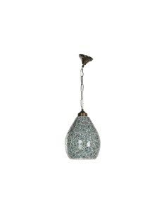 Suspension Home ESPRIT Vert Bleu ciel Métal Verre 25 W 23 x 23 x 66 cm (2 Unités) 2
