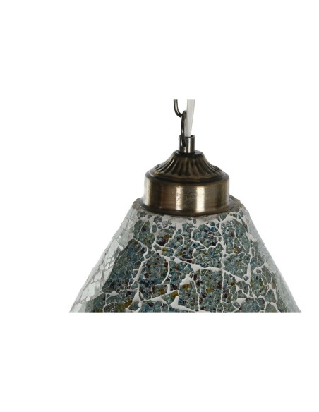 Suspension Home ESPRIT Vert Bleu ciel Métal Verre 25 W 23 x 23 x 66 cm (2 Unités)
