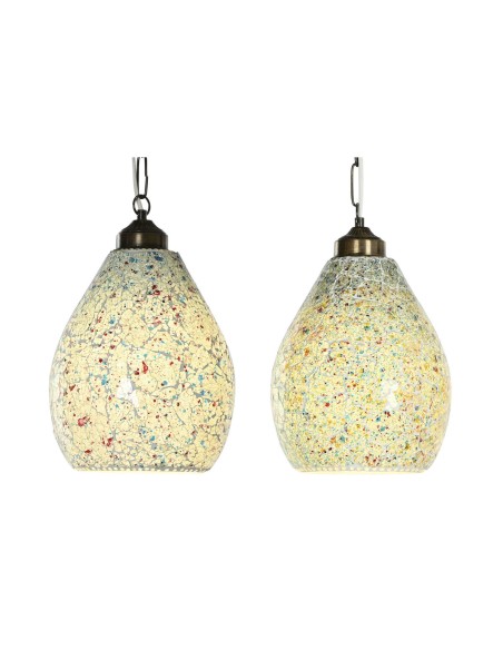Suspension Home ESPRIT Vert Bleu ciel Métal Verre 25 W 23 x 23 x 66 cm (2 Unités)