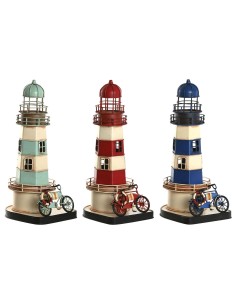 Figurine Décorative Home ESPRIT Bleu Rouge Crème Bleu ciel 13 x 13 x 32 cm (3 Unités)
