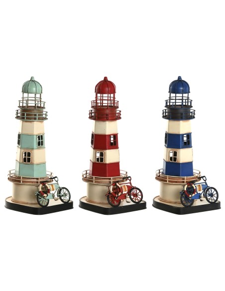 Figurine Décorative Home ESPRIT Bleu Rouge Crème Bleu ciel 13 x 13 x 32 cm (3 Unités)