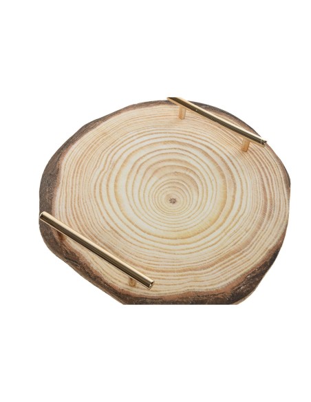 Centre de Table Home ESPRIT Marron Doré 30 x 30 x 4 cm (2 Unités)