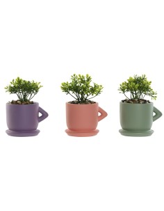 Plante décorative Home ESPRIT Polyéthylène Ciment Urbaine 9 x 7 x 12 cm (3 Unités)