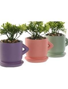 Plante décorative Home ESPRIT Polyéthylène Ciment Urbaine 9 x 7 x 12 cm (3 Unités) 2