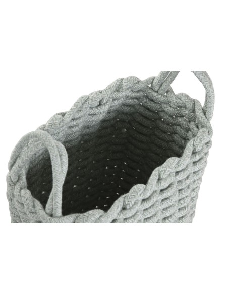 Set de basket Home ESPRIT Vert Gris Rose Corde (2 Pièces) (3 Unités)