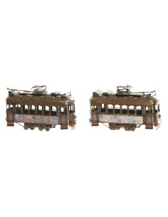 Figurine Décorative Home ESPRIT Doré Argenté Train Vintage 20 x 7 x 12 cm