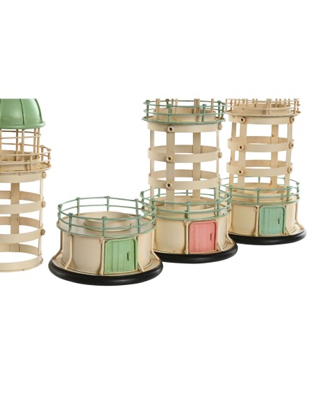 Figurine Décorative Home ESPRIT Bleu Vert Rose 13 x 13 x 27,5 cm (3 Unités)