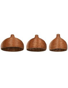 Écran de lampe Home ESPRIT Brun foncé 70 x 70 x 50 cm (3 Pièces)