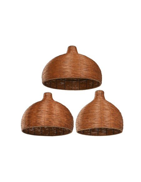 Écran de lampe Home ESPRIT Brun foncé 70 x 70 x 50 cm (3 Pièces)