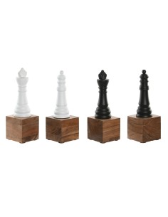 Figurine Décorative Home ESPRIT Blanc Marron Noir Vintage 7 x 7 x 23 cm (4 Unités)