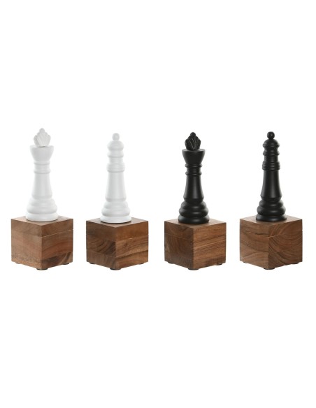 Figurine Décorative Home ESPRIT Blanc Marron Noir Vintage 7 x 7 x 23 cm (4 Unités)
