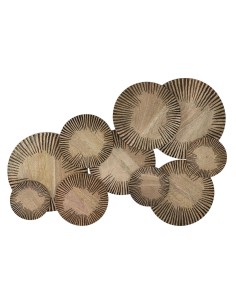 Décoration murale Home ESPRIT Naturel Moderne Cercles 84 X 4,5 X 56 CM