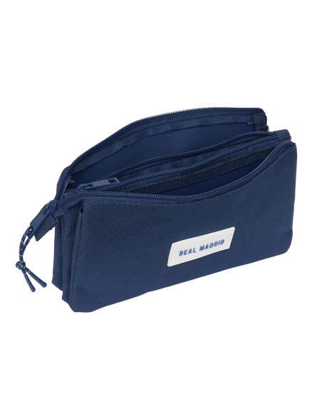 Trousse Fourre-Tout Triple Real Madrid C.F. Blue marine 22 x 12 x 3 cm