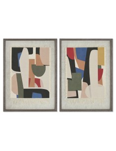 Cadre Home ESPRIT Beige Abstrait Urbaine 42,4 X 3 X 57 CM (2 Unités)