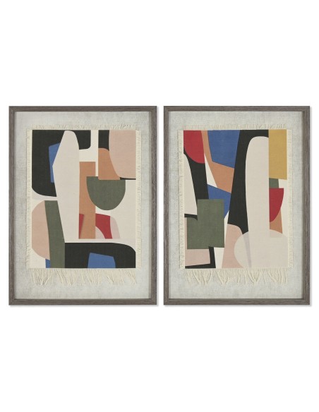 Cadre Home ESPRIT Beige Abstrait Urbaine 42,4 X 3 X 57 CM (2 Unités)