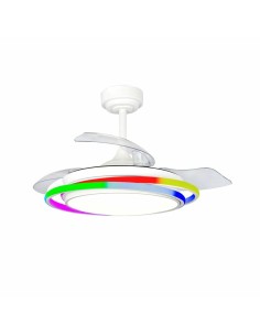 Ventilateur de Plafond CristalRecord ANTILA MINI RGB WH RETRAC Blanc