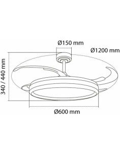 Ventilateur de Plafond CristalRecord CHARLY L RETRAC Transparent 80 W 2