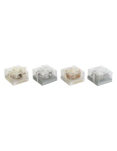 Bougie DKD Home Decor Doré Argenté Noël 10.5 x 10.5 x 7 cm 10,5 x 10,5 x 7 cm (4 Unités)