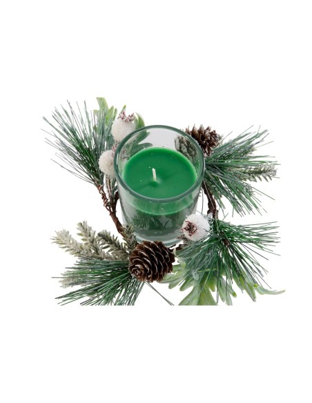 Bougie DKD Home Decor Rouge Vert 5,5 x 5,5 x 6,5 cm (2 Unités)