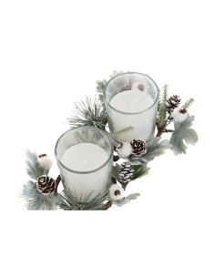 Chandelles DKD Home Decor Blanc Noël 10 x 10 x 7 cm 19 x 10.5 x 7 cm (2 Unités) 2