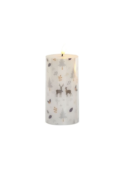 Bougie LED DKD Home Decor Blanc Multicouleur 7.5 x 7.5 x 15 cm 7,5 x 7,5 x 15 cm (AA)