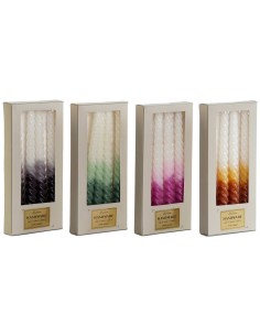 Chandelles DKD Home Decor Bicolore 2 x 2 x 25 cm 2 x 2 x 20 cm (4 Pièces) (4 Unités)
